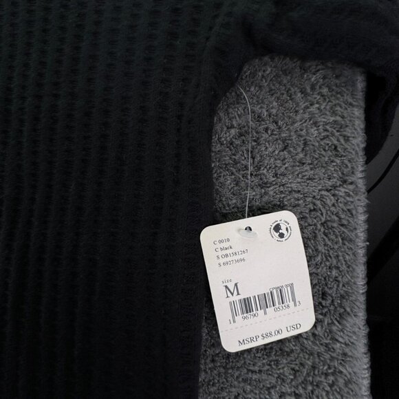 NWT Free People Black Sweater Wrap Medium Oversized Cotton Textured Cowl Neck - Picture 8 of 16